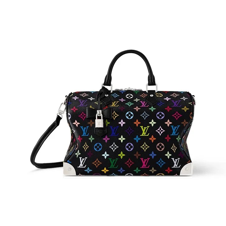 LOUIS VUITTON X Takashi Murakami Speedy Soft 30 Black Multicolored