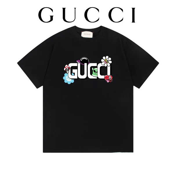 Gucci スタイル，カートゥーンロゴ，英文字アイコン，キュートデザイン，ファッションアクセサリー，トレンドグッズ，個性的なロゴデザイン
