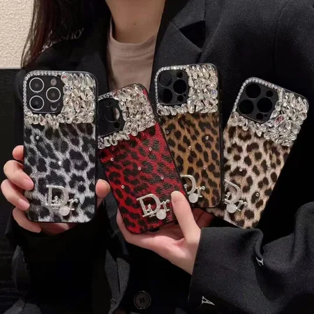 ディオール 秋冬限定 レオパードプリント フルダイヤモンド iPhone 16/16 Pro/16 Pro Max ケース