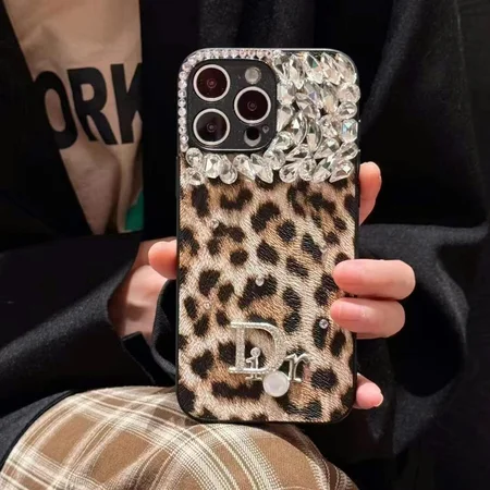 ディオール 秋冬限定 レオパードプリント フルダイヤモンド iPhone 16/16 Pro/16 Pro Max ケース