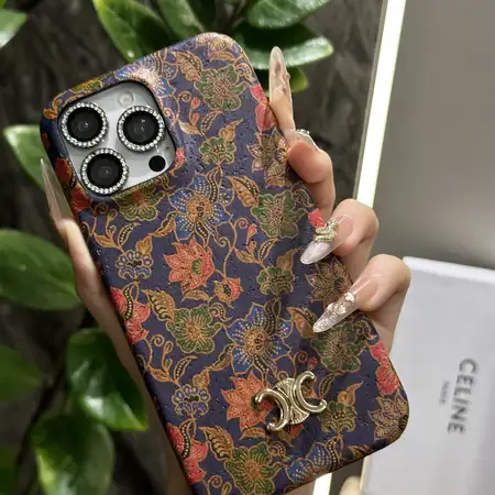 Celine 花语モチーフ手机壳，Celine 原木高級手机壳