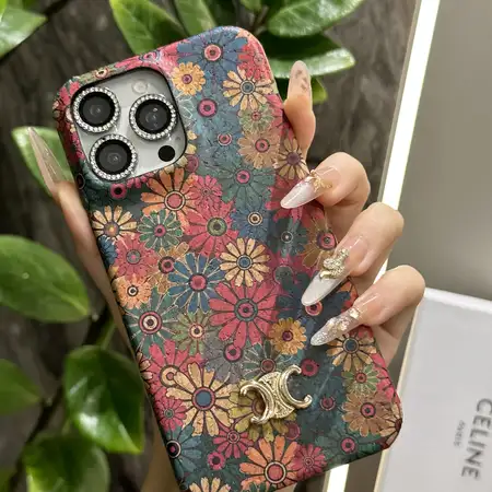 Celine 花语モチーフ手机壳，Celine 原木高級手机壳