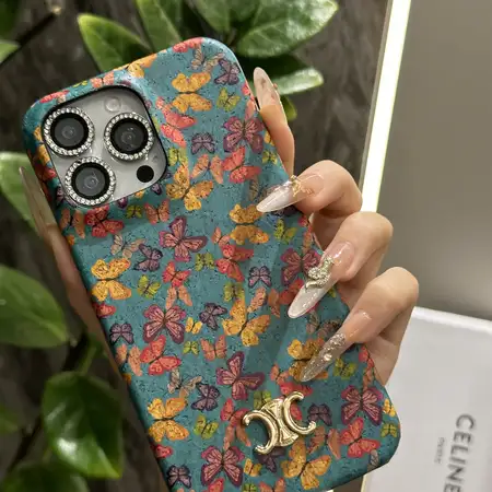 Celine 花语モチーフ手机壳，Celine 原木高級手机壳