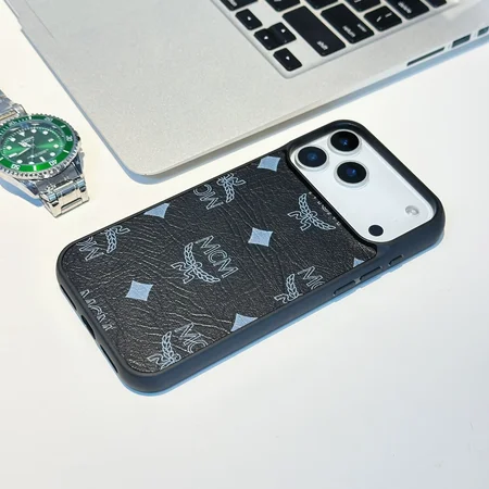 エムシーエムiPhone17promaxケース ロゴグラム レザー