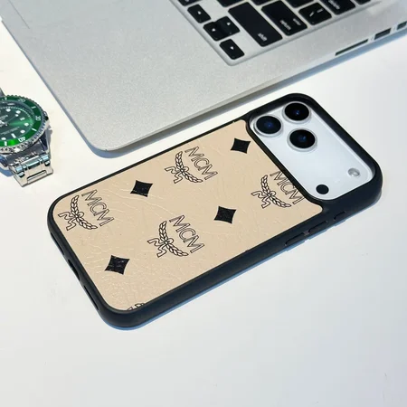 エムシーエムiPhone17promaxケース ロゴグラム レザー