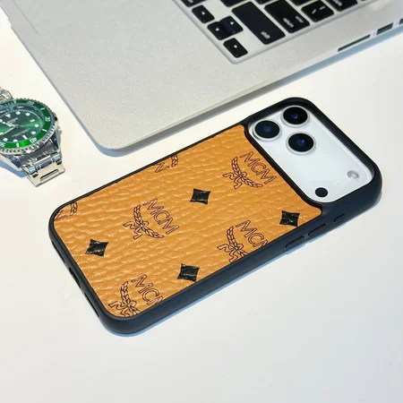 エムシーエムiPhone17promaxケース ロゴグラム レザー
