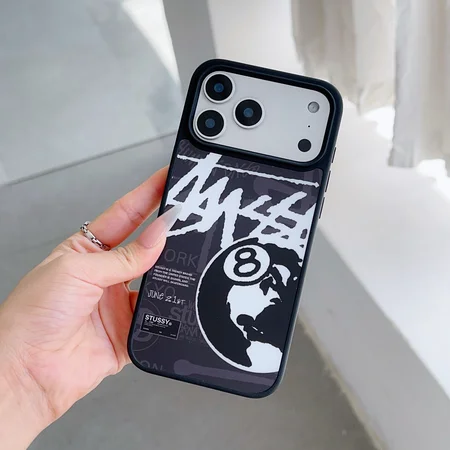 ステューシーiphone17ケース 黒8ボール