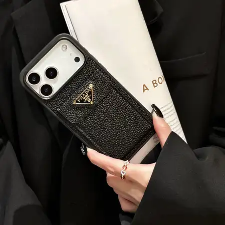 プラダ PRADA シボ革調 マグネット開閉式カードポケット付き iPhone ケース 7 色展開