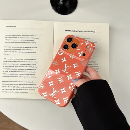 ルイヴィトン オレンジ モノグラム柄 シルバーメタリック加工 iPhone ケース 光沢 / マット 2 デザイン