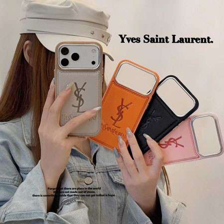 イヴサンローラン iphone18ケース ロゴ型押し