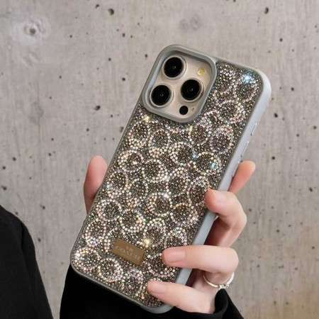 coach iphone18ケース ラインストーン付き