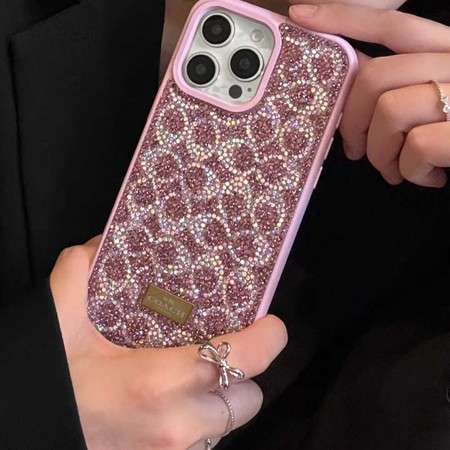 coach iphone18ケース ラインストーン付き
