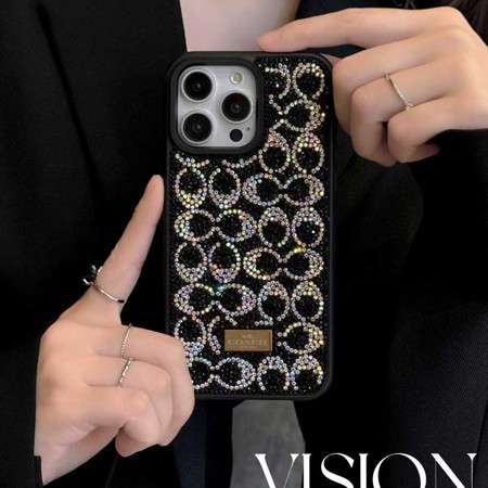 coach iphone18ケース ラインストーン付き